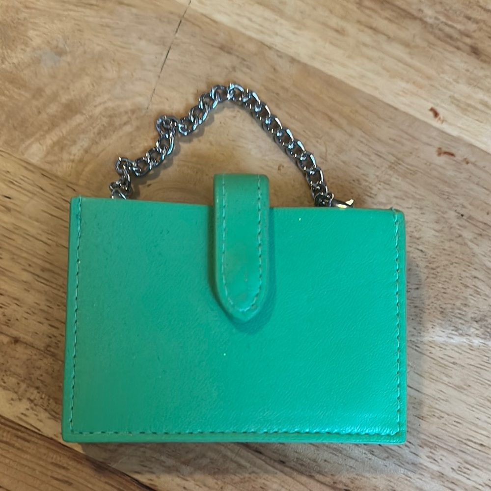 Vera Bradley Green Card Holder with Chain